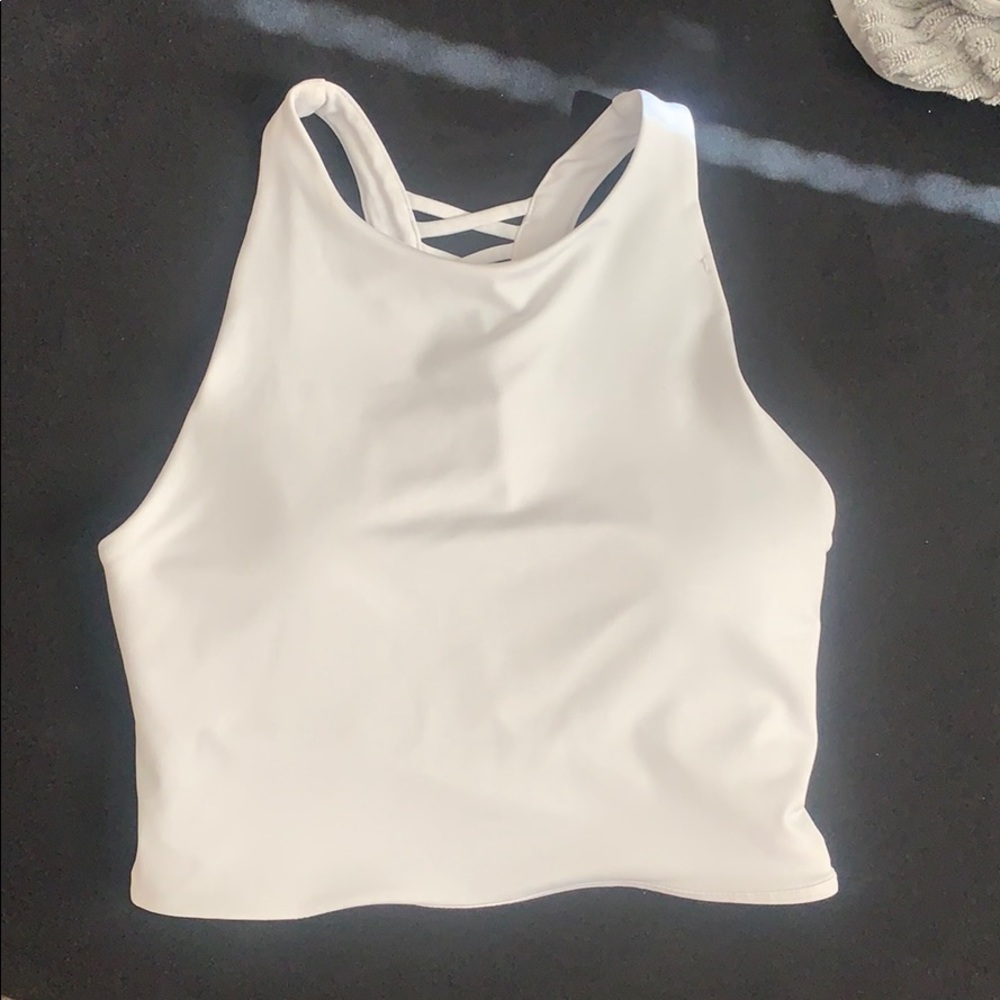 F21 white workout crop top